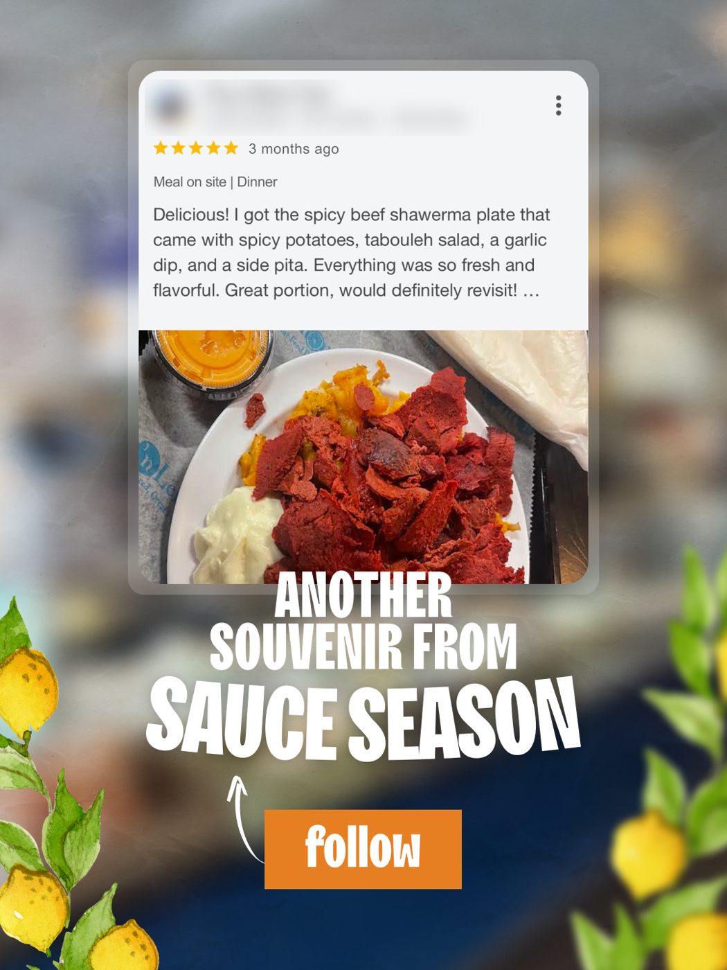 Instagram post: Sauce Season, designed by CGRabbit for Garlic'n Lemons